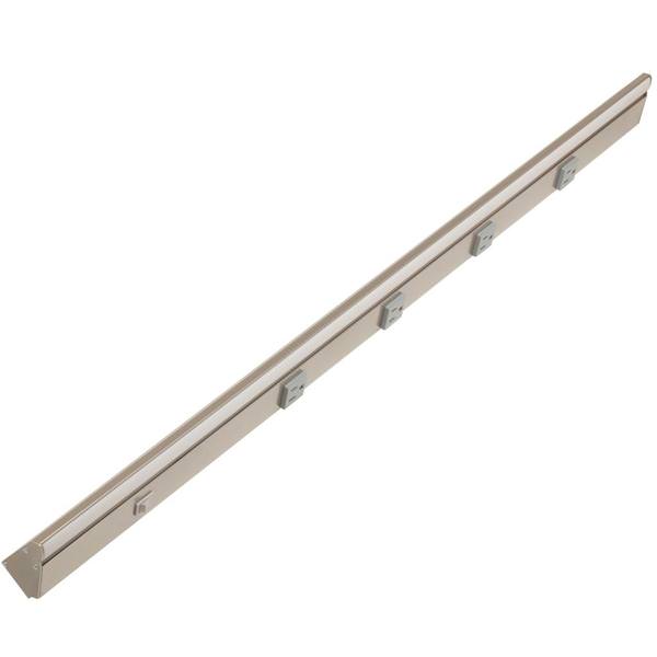 36.5" 12 watt 120 volt Natural White Satin Nickel LED Lighted Power Strip